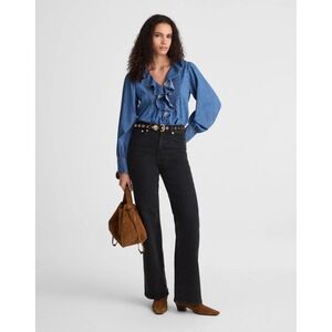 NWT Madewell The Wide Leg Jean Black Frost 29T NW626